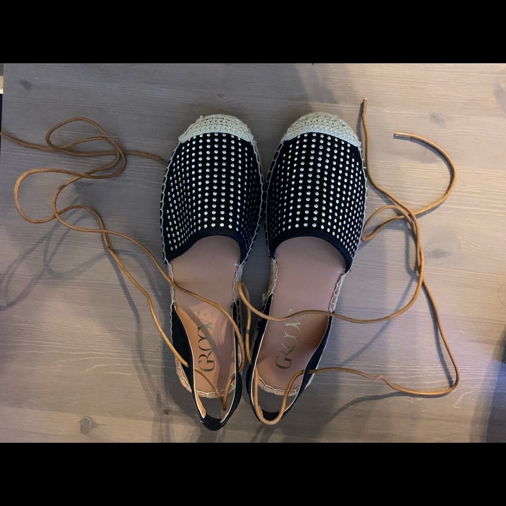 Bling Espadrilles flat sandals - never worn